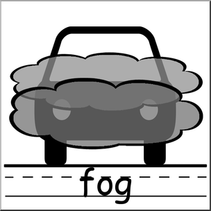 Clip Art: Weather Icons: Fog B&W Labeled