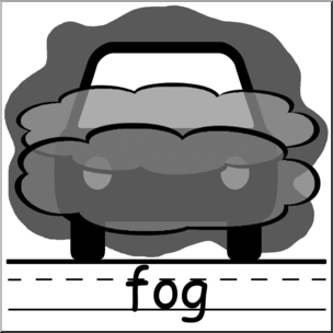 Clip Art: Weather Icons: Fog Grayscale Labeled