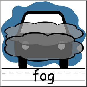 Clip Art: Weather Icons: Fog Color Labeled