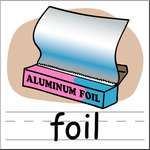 Clip Art: Basic Words: Foil Color Labeled