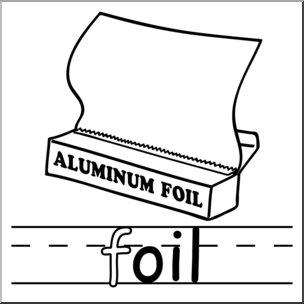 Clip Art: Basic Words: -oil Phonics: Foil B&W