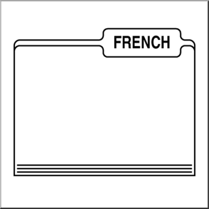 Clip Art: Folders: French B&W