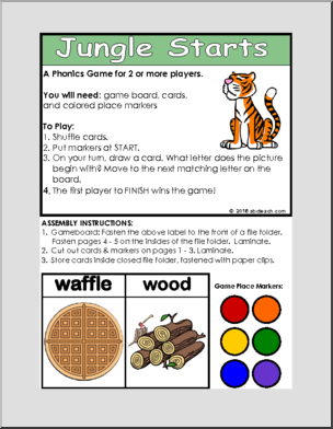 Folder Game – Jungle Starts (beginning sounds g, j, m, n, w) Phonics
