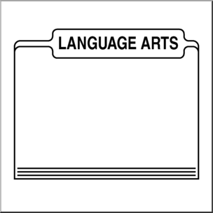 Clip Art: Folders: Language Arts B&W