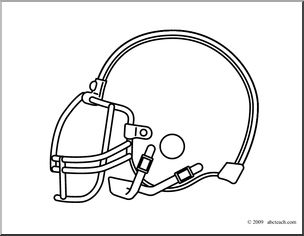Clip Art: Football Helmet (coloring page)