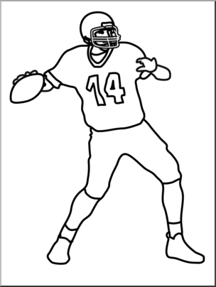 Clip Art: Football Quarterback B&W