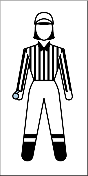 Clip Art: People: Sports Officials: Football Referee Female Color