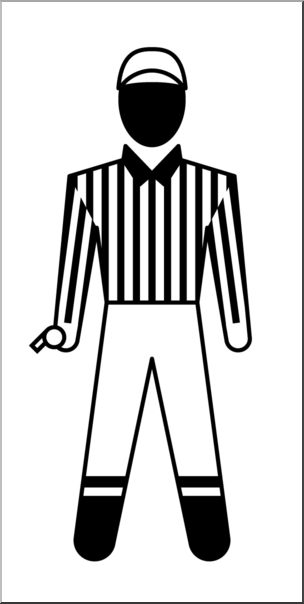 Clip art: People: Sports Officials: Football Referee Male B&W
