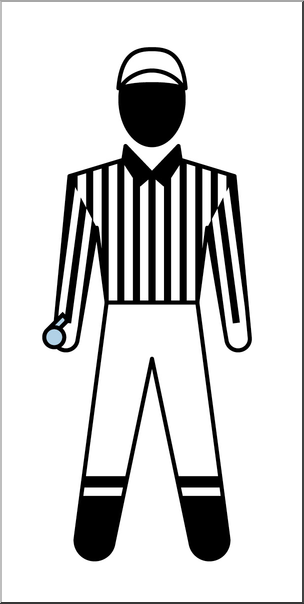 Clip Art: People: Sports Officials: Football Referee Male Color