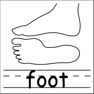 Clip Art: Parts of the Body: Foot B&W