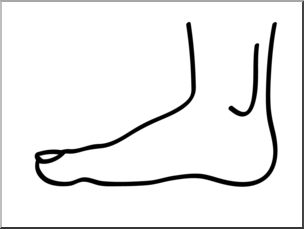 Clip Art: Basic Words: Foot B&W Unlabeled