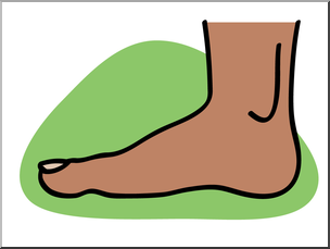 Clip Art: Basic Words: Foot Color Unlabeled