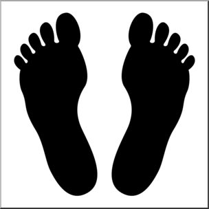 Clip Art: Footprints 01 B&W 1