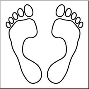 Clip Art: Footprints 02 B&W 2