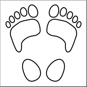 Clip Art: Footprints 03 B&W 2