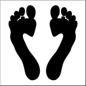Clip Art: Footprints 04 B&W 1