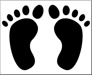 Clip Art: Footprints 05 B&W 1