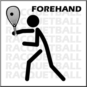 Clip Art: Racquetball Forehand B&W
