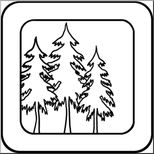 Clip Art: Natural Resources: Forests B&W Unlabeled