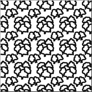 Clip Art: Tile Pattern: Map Terrain: Forest B&W LowRes