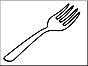 Clip Art: Basic Words: Fork B&W Unlabeled