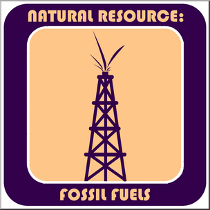 Clip Art: Natural Resources: Fossil Fuels Color Labeled