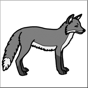 Clip Art: Fox Grayscale
