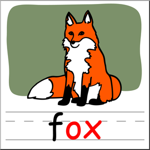 Clip Art: Basic Words: -ox Phonics: Fox Color