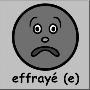 Clip Art: French: Afraid Grayscale