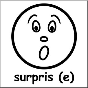 Clip Art: French: Surprised B&W