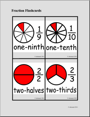 Fractions Set 1 (color) Flashcards