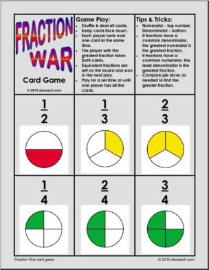 Fraction War Card Game