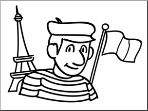Clip Art: Basic Words: French B&W Unlabeled