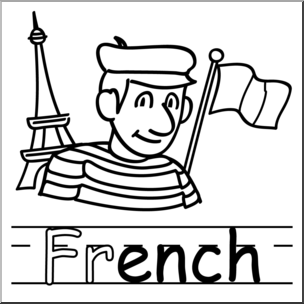 Clip Art: Basic Words: -ench Phonics: French B&W