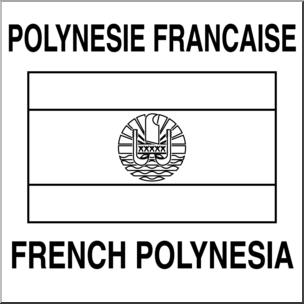 Clip Art: Flags: French Polynesia B&W