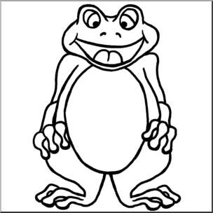 Clip Art: Cartoon Frog 2 B&W