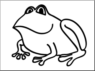 Clip Art: Basic Words: Frog B&W Unlabeled