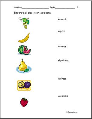 Spanish: fruit matching (elem)