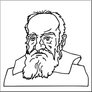 Clip Art: Science: Galileo B&W