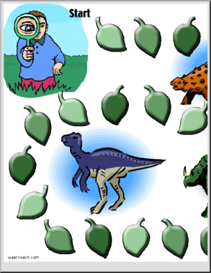 Game Board: Dinosaur (30 spaces; color version)