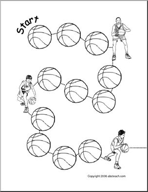 Game Board: Basketball (b/w)