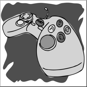 Clip Art: Game Controller Grayscale