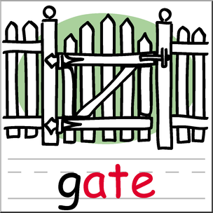 Clip Art: Basic Words: -ate Phonics: Gate Color