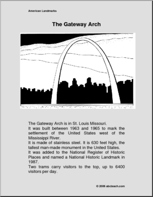 Color and Read: U. S. Landmark – Gateway Arch (primary)