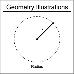 Clip Art: Geometry Illustration: Radius B&W