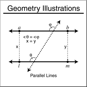 Clip Art: Geometry Illustration: Parallel Lines B&W