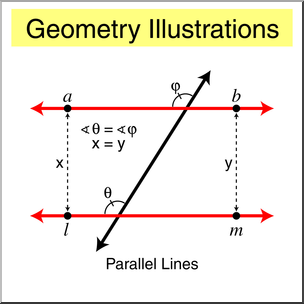 Clip Art: Geometry Illustration: Parallel Lines Color