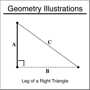 Clip Art: Geometry Illustration: Right Triangle Leg B&W