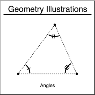 Clip Art: Geometry Illustration: Angles B&W