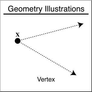 Clip Art: Geometry Illustration: Vertex B&W